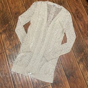 Charlotte Russe taupe long cardigan, size medium